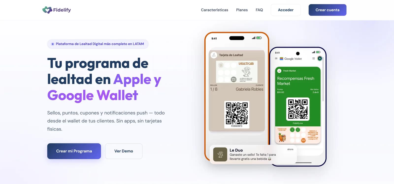 Captura de Fidelify